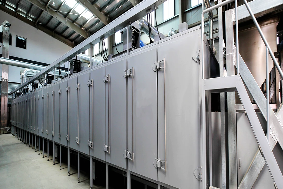 Raw material baking area